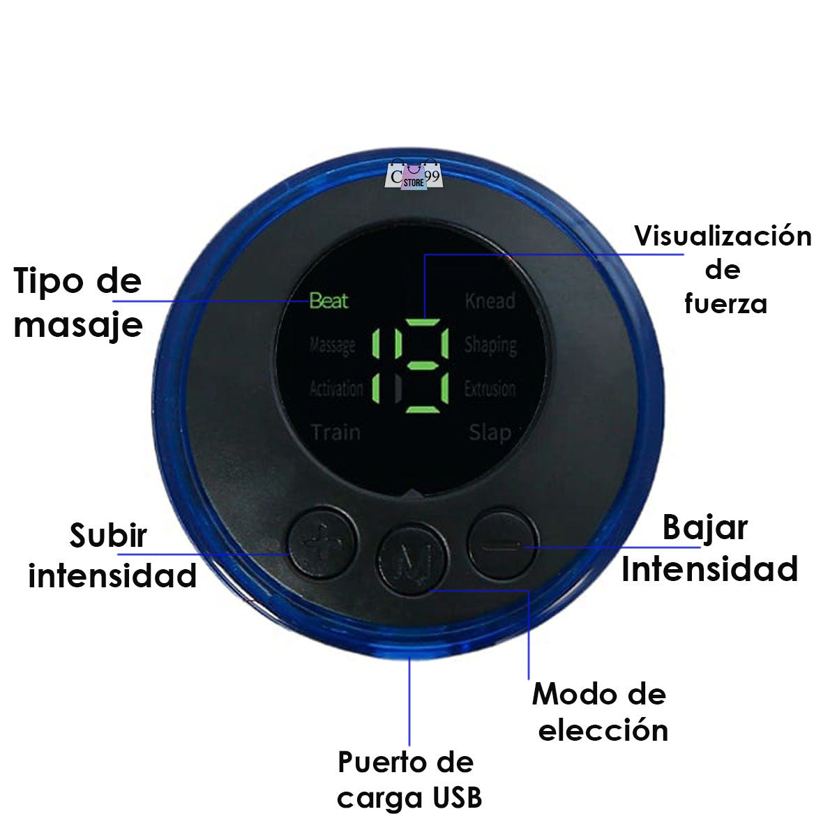 [MINI MASAJEADOR]™ CERVICAL ELÉCTRICO RECARGABLE USB + CONTROL EXTRA